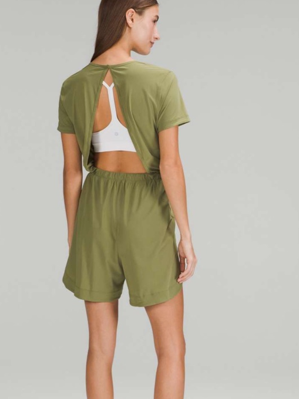 Lululemon Lightweight High-Neck Romper Bronze Green size 6